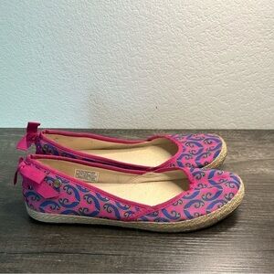 UGG Indah Marrakech Womens Espadrille Loafers Flats Shoes pink & blue Size 8.5